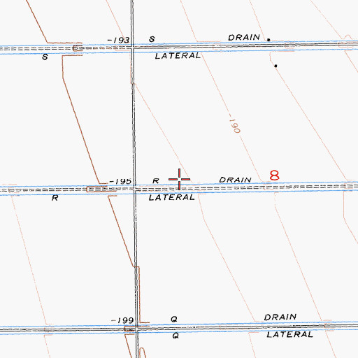 Topographic Map of R Drain, CA