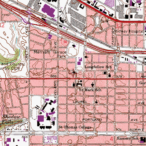Topographic Map of Taiwan Christian Church in the Twin Cities, MN