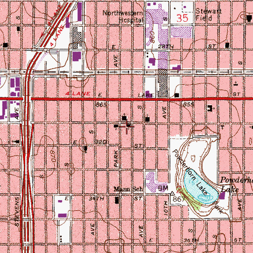 Topographic Map of Total Victory Christian Center Church, MN