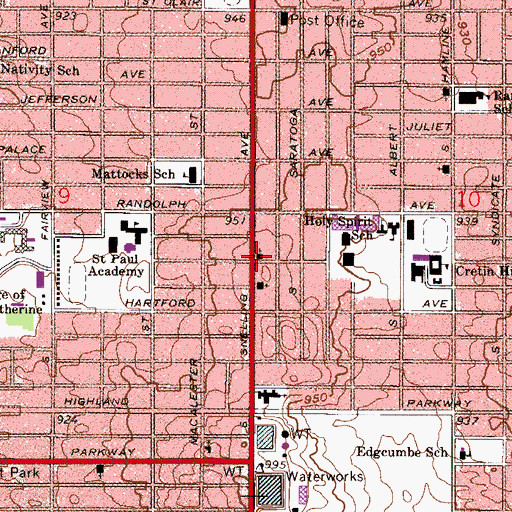 Topographic Map of Twin Cities Deaf Assembly of God Church, MN
