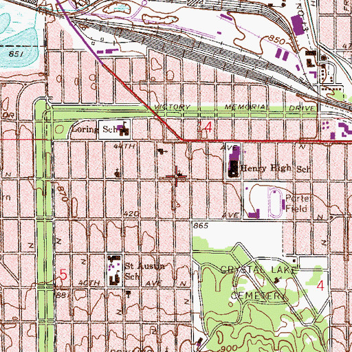 Topographic Map of United Christian Fellowship Church, MN