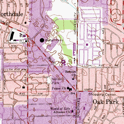 Topographic Map of Unity North Church, MN