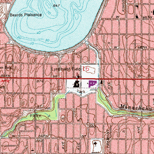 Topographic Map of University Church, MN