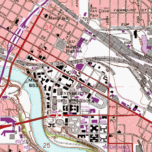 Topographic Map of University Episcopal Center, MN
