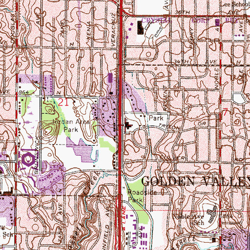 Topographic Map of Valley Community Presbyterian Church, MN