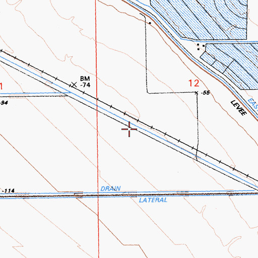 Topographic Map of R Side Main Canal, CA