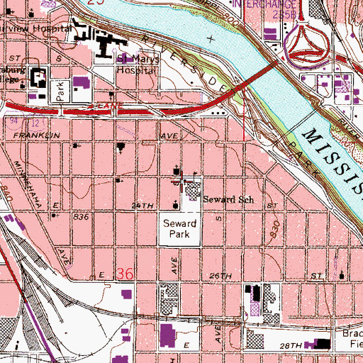 Topographic Map of Vietnamese Alliance Church, MN