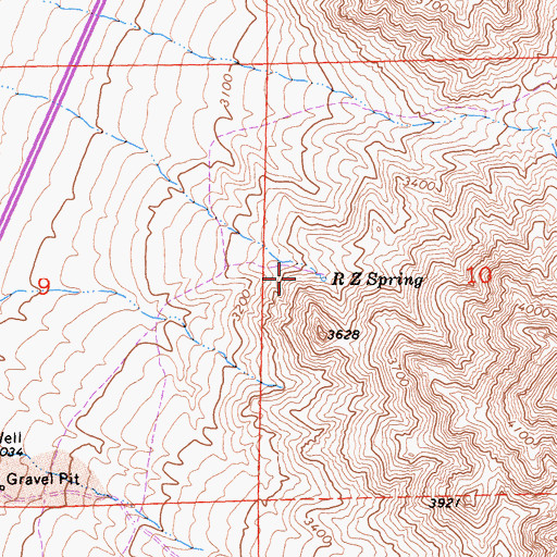 Topographic Map of R Z Spring, CA