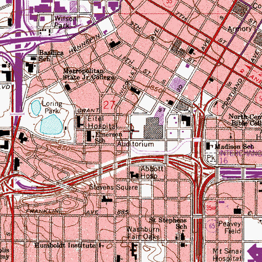 Topographic Map of Wesley United Methodist Church, MN
