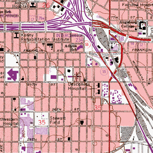 Topographic Map of Witnesses for Christ Church, MN