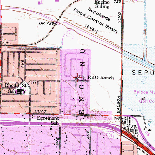 Topographic Map of RKO Ranch, CA