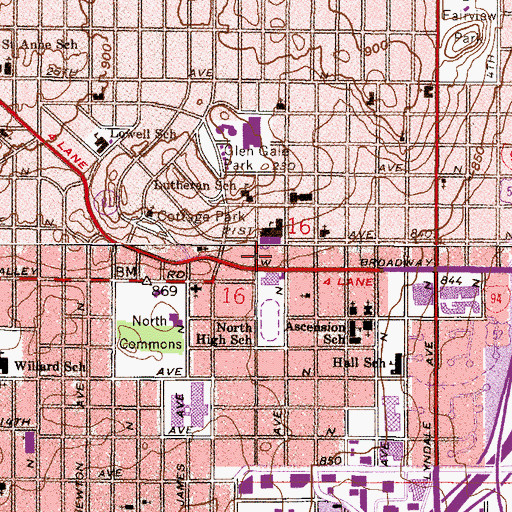 Topographic Map of World Harvest Christian Church, MN