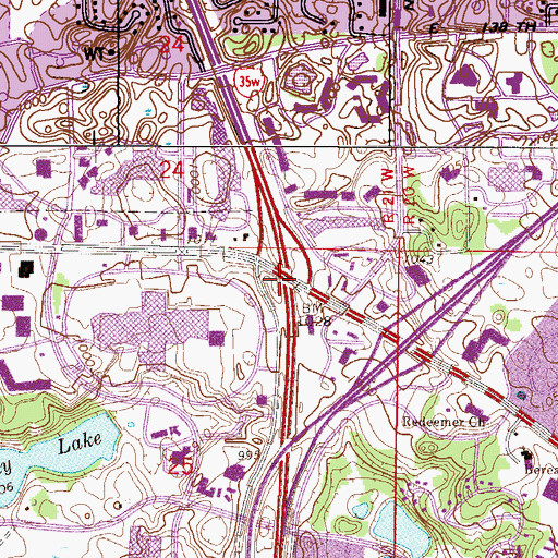Topographic Map of Interchange 1, MN