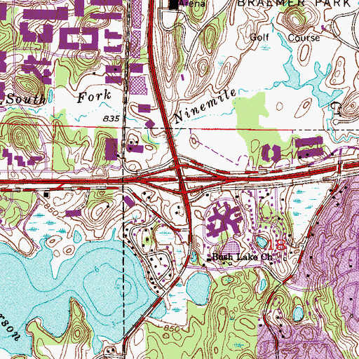 Topographic Map of Interchange 10, MN