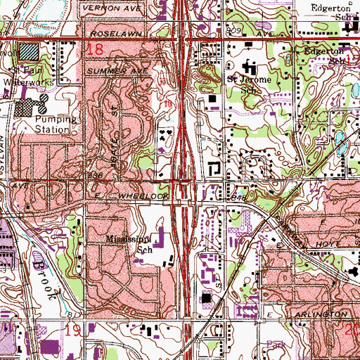 Topographic Map of Interchange 110A, MN