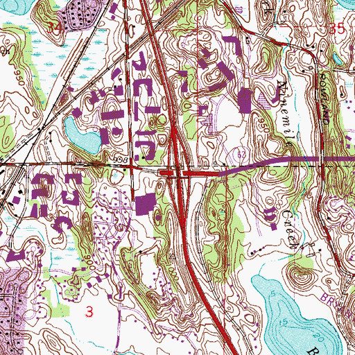 Topographic Map of Interchange 13, MN