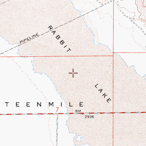 Topographic Map of Rabbit Lake, CA