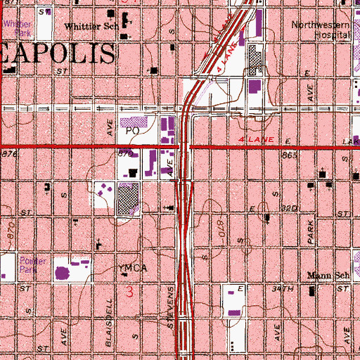 Topographic Map of Interchange 15, MN
