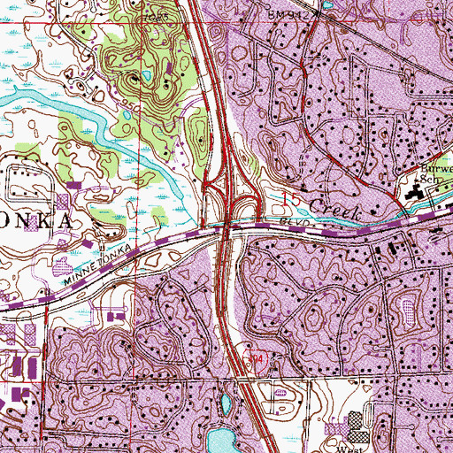 Topographic Map of Interchange 17, MN