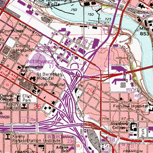 Topographic Map of Interchange 17C, MN