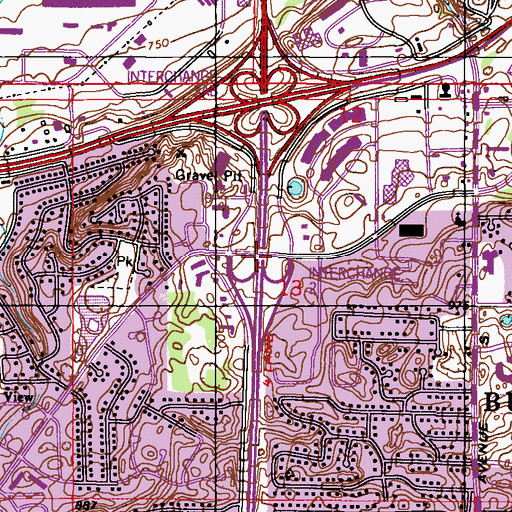 Topographic Map of Interchange 2, MN