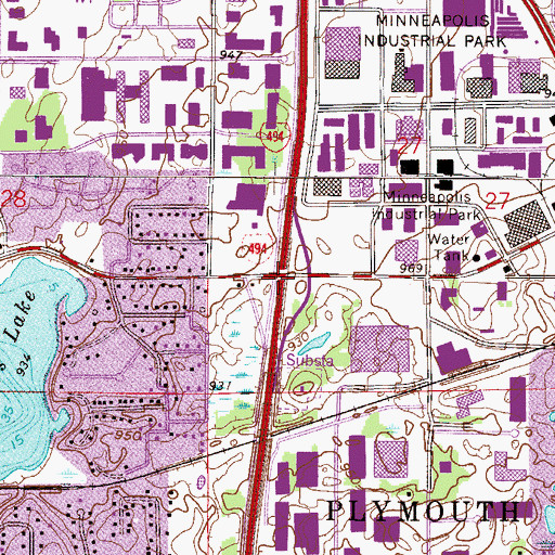 Topographic Map of Interchange 21, MN