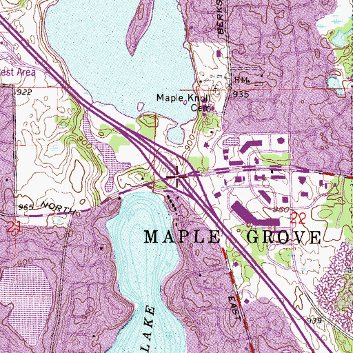 Topographic Map of Interchange 215, MN