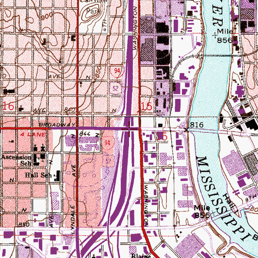 Topographic Map of Interchange 229, MN