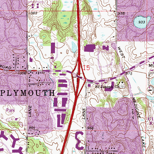 Topographic Map of Interchange 23, MN