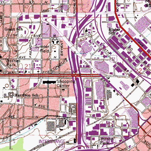 Topographic Map of Interchange 230, MN