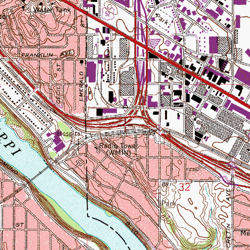 Topographic Map of Interchange 236, MN