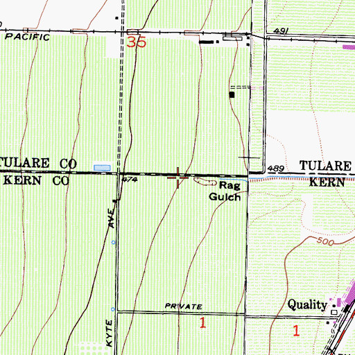 Topographic Map of Rag Gulch, CA