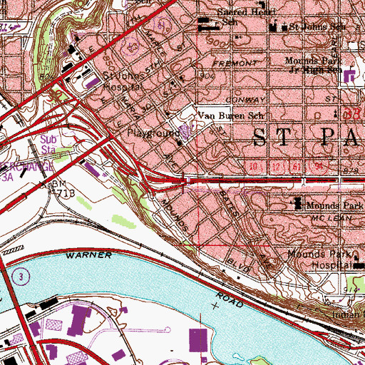 Topographic Map of Interchange 244, MN