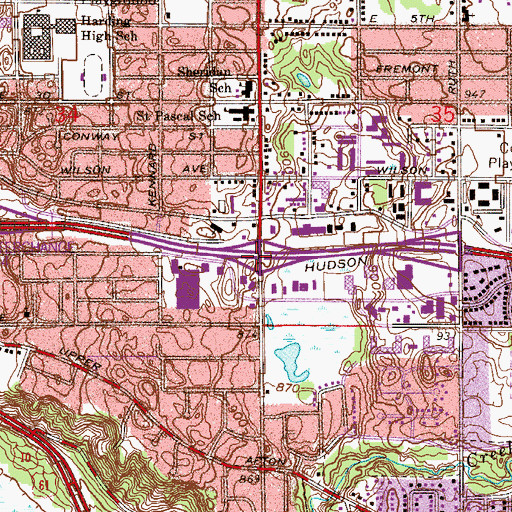 Topographic Map of Interchange 245, MN