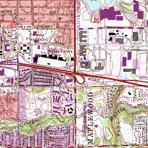 Topographic Map of Interchange 246, MN