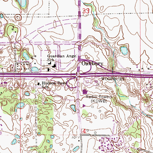 Topographic Map of Interchange 250, MN
