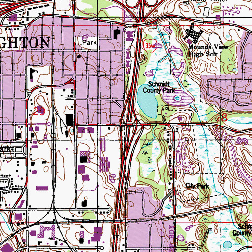Topographic Map of Interchange 26, MN
