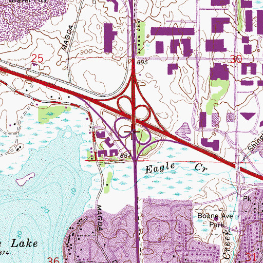 Topographic Map of Interchange 29 A, MN