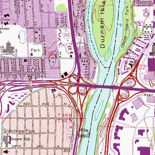 Topographic Map of Interchange 35C, MN