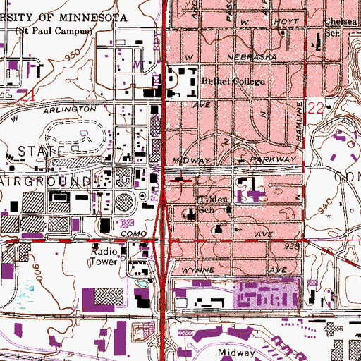 Topographic Map of Lubavitch Yeshiva of Minnesota, MN