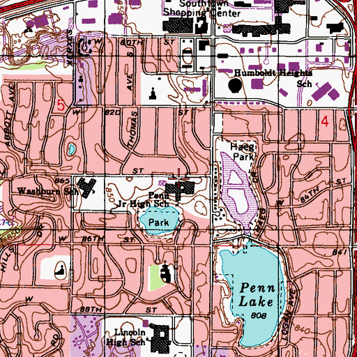 Topographic Map of Marianna Montessori School, MN