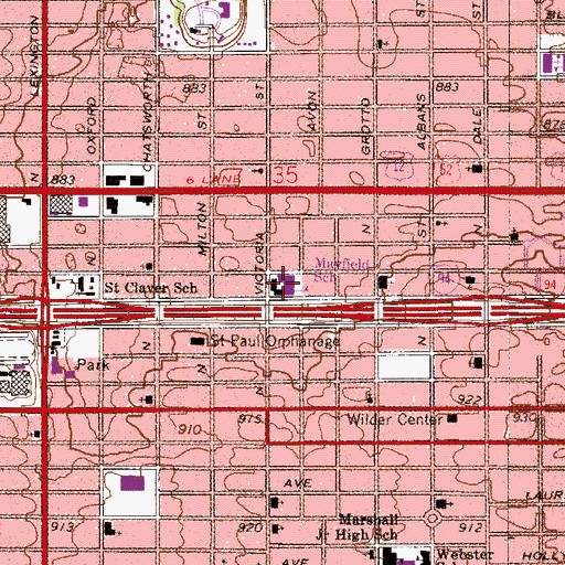 Topographic Map of Maxfield Elementary School, MN