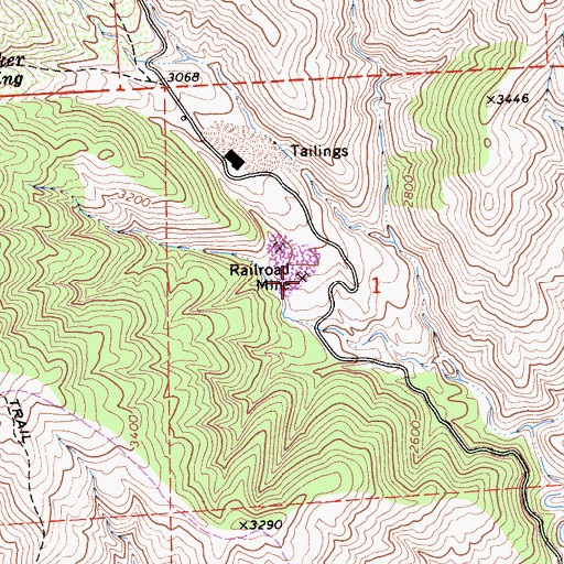 Topographic Map of Railroad Mine, CA