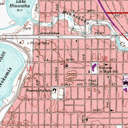 Topographic Map of Minneapolis Academy Charter School, MN