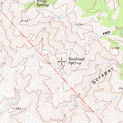Topographic Map of Railroad Spring, CA