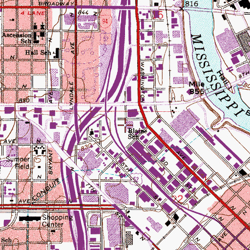 Topographic Map of Minnesota International Middle School, MN