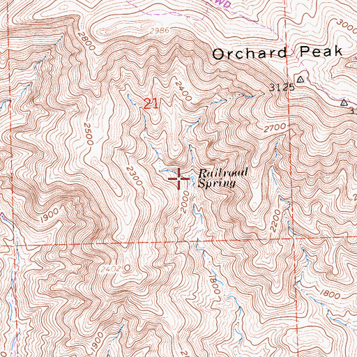 Topographic Map of Railroad Spring, CA