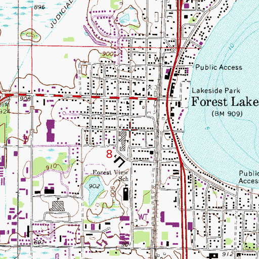 Topographic Map of Montessori Central Elementary School, MN