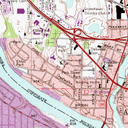 Topographic Map of Mount Olive School, MN