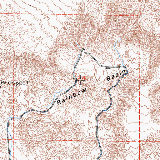 Topographic Map of Rainbow Basin, CA